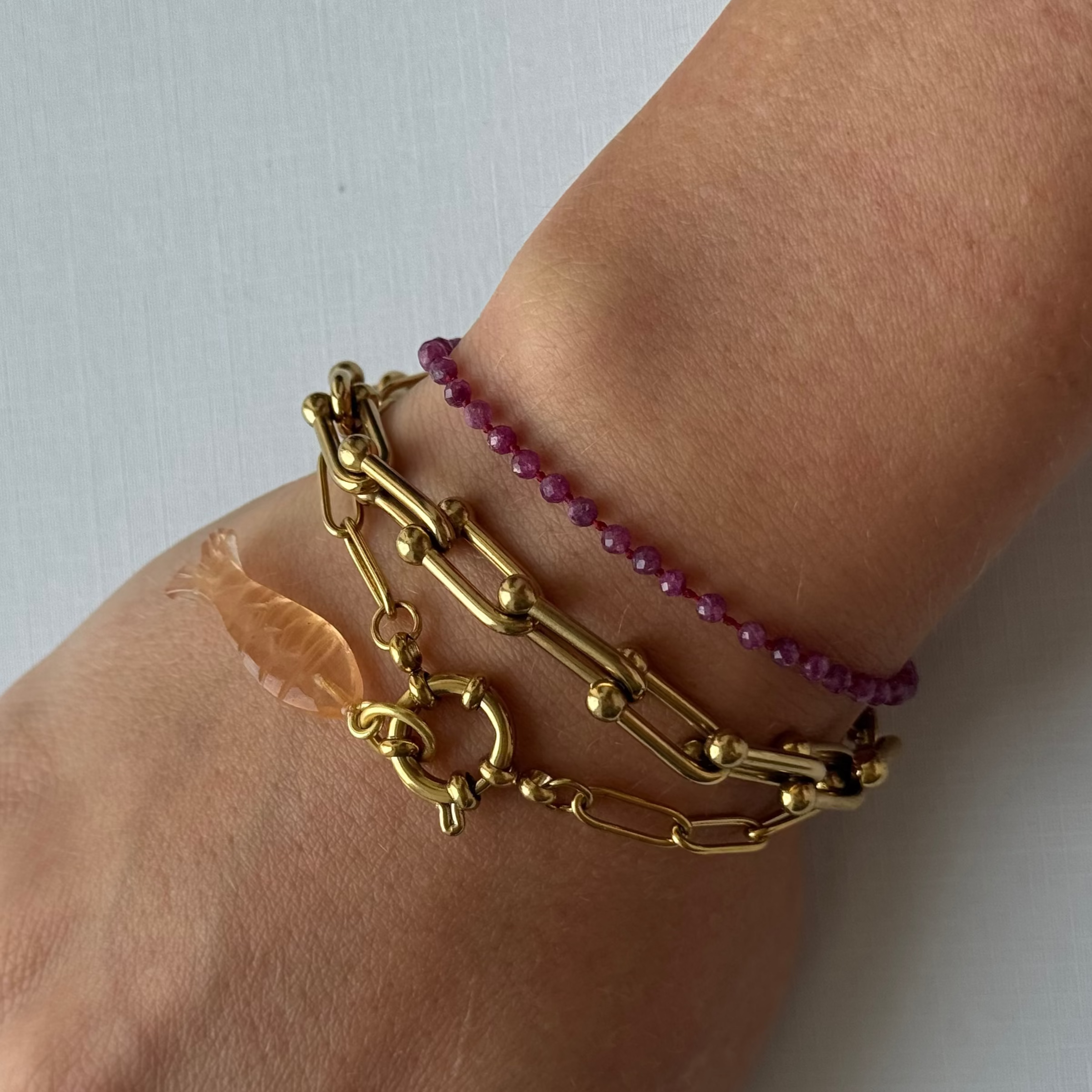 Vissen Blauwe Kant Agaat Armband