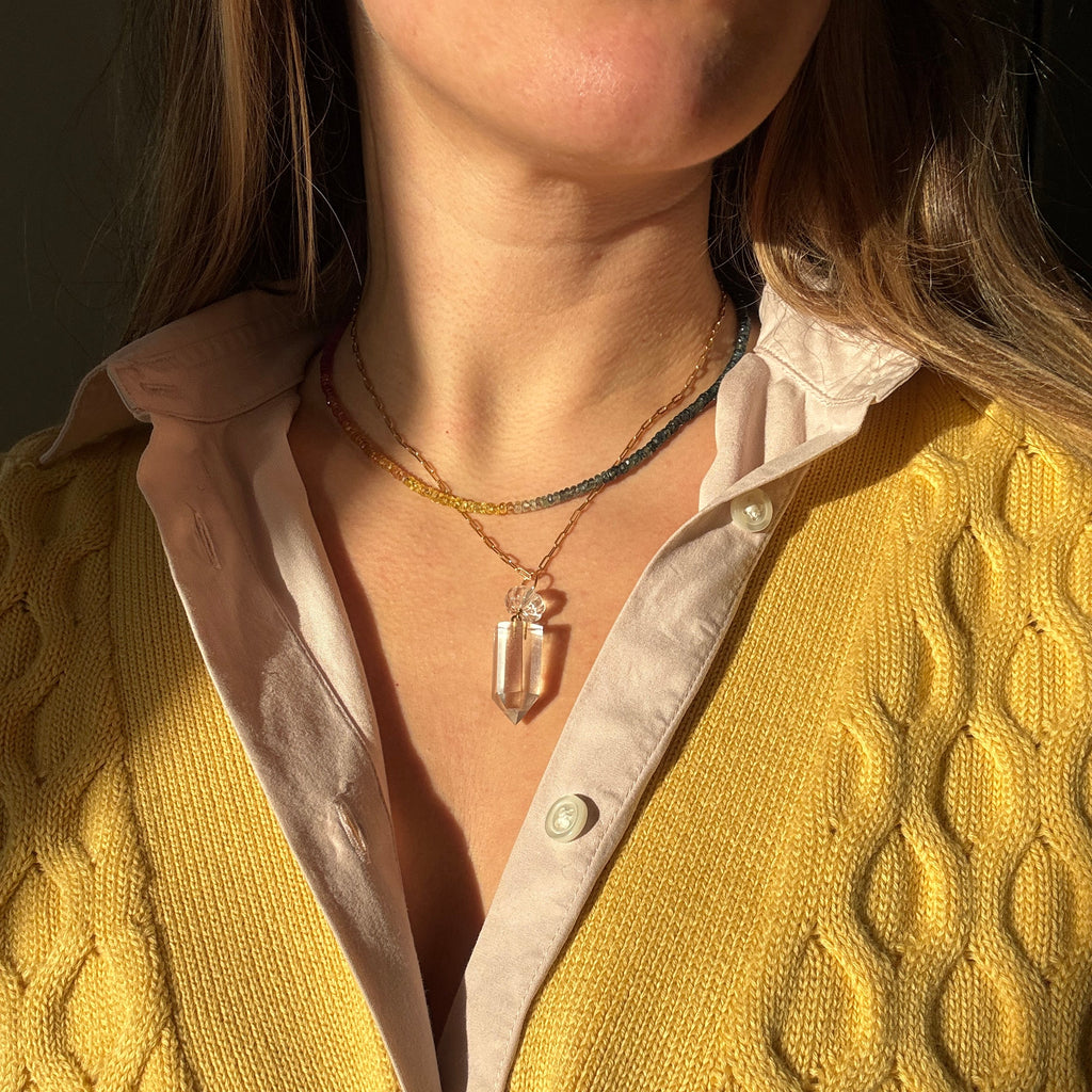 Rainbow Saphire Necklace