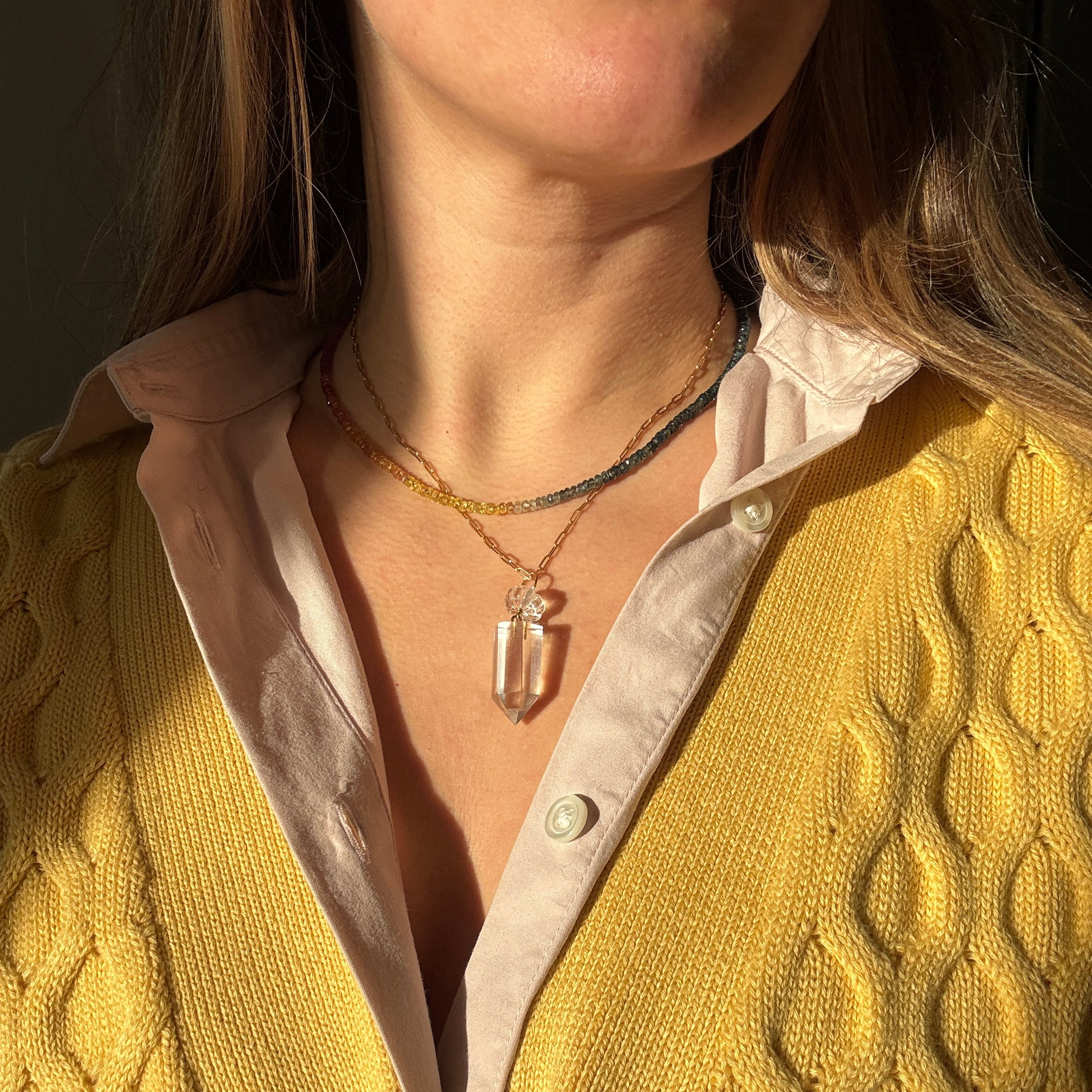 Rainbow Saphire Necklace