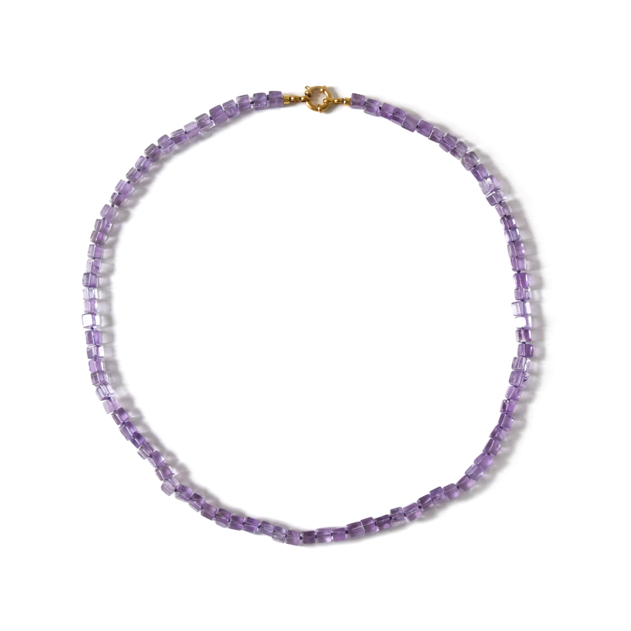 Pink Amethyst Cube Necklace