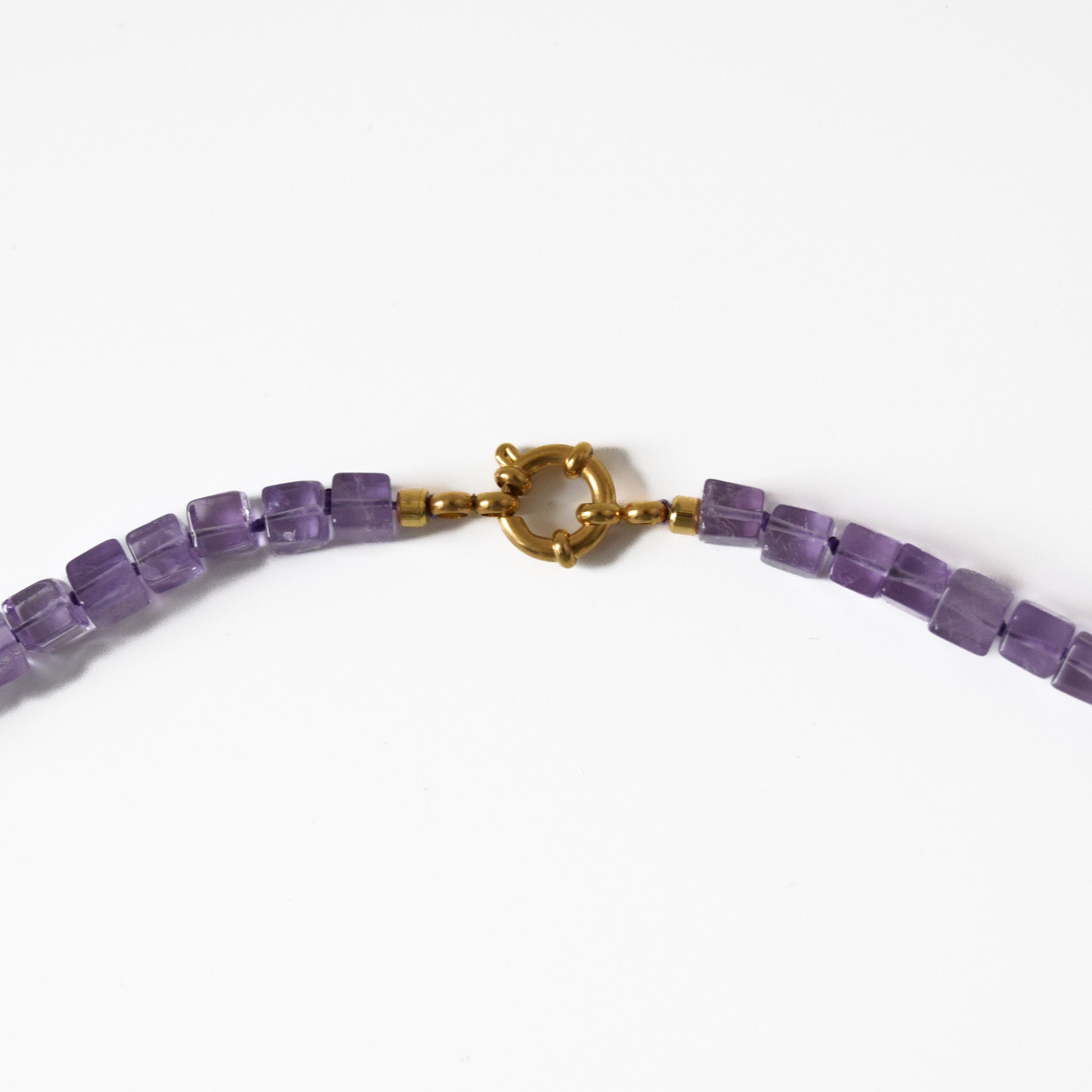 Pink Amethyst Cube Necklace