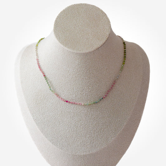 Watermelon Tourmaline Gemini Necklace