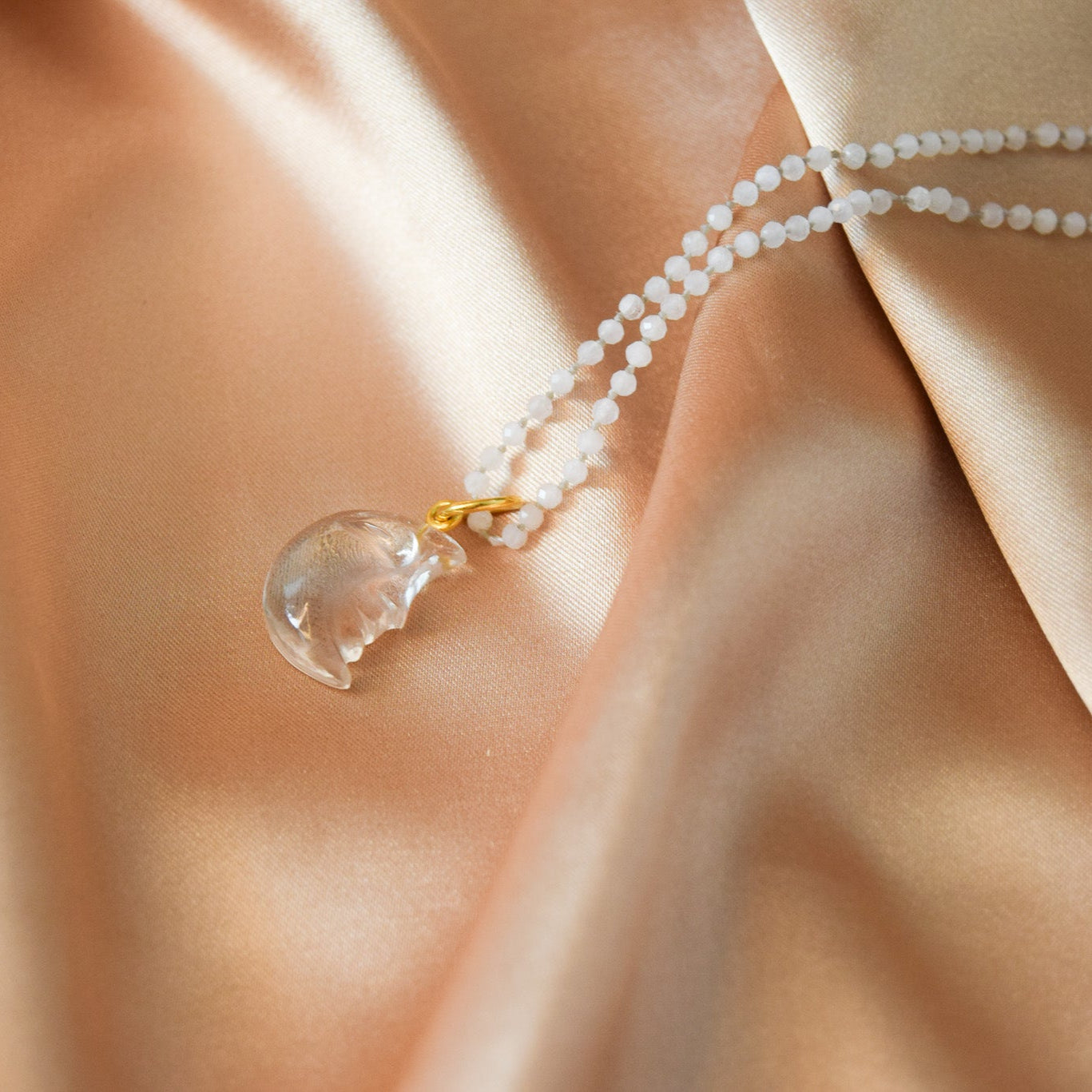 White Moonstone Cancer Necklace