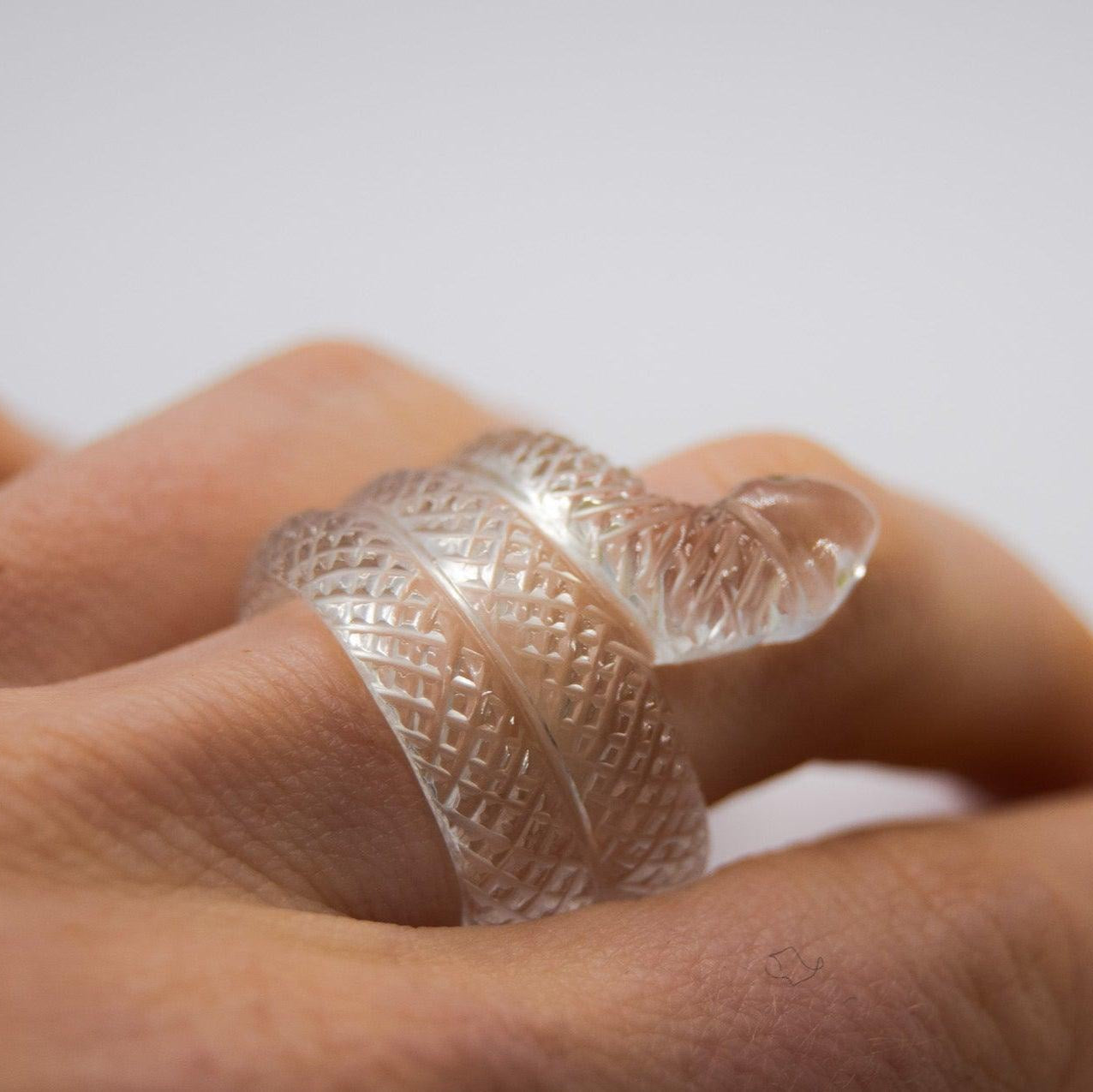 Clear Quartz Snake Ring - Atelier Asali