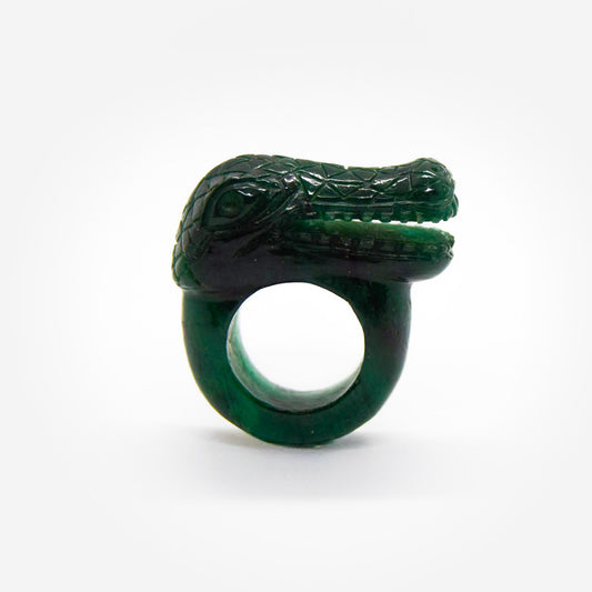 Groene Onyx Krokodil Ring