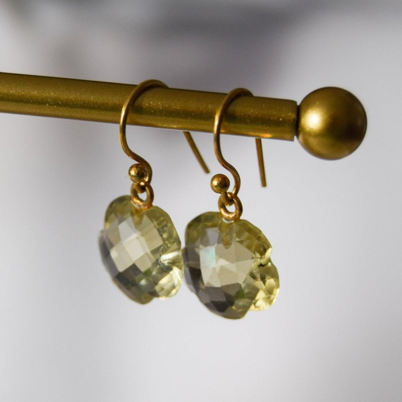 Lemon Quartz Charm Earrings - Atelier Asali