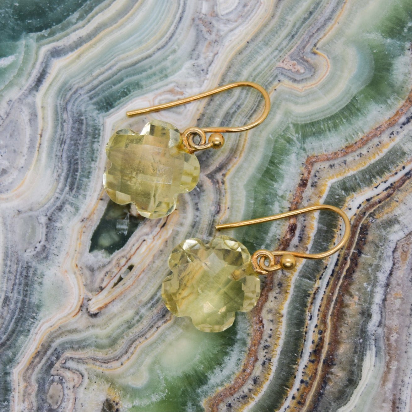 Lemon Quartz Charm Earrings - Atelier Asali
