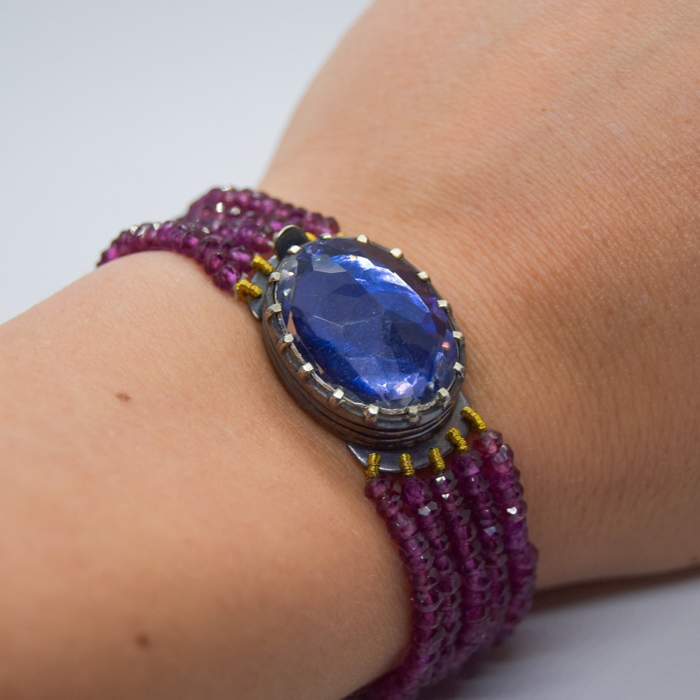 Quartz and Rhodolite Bracelet - Atelier Asali