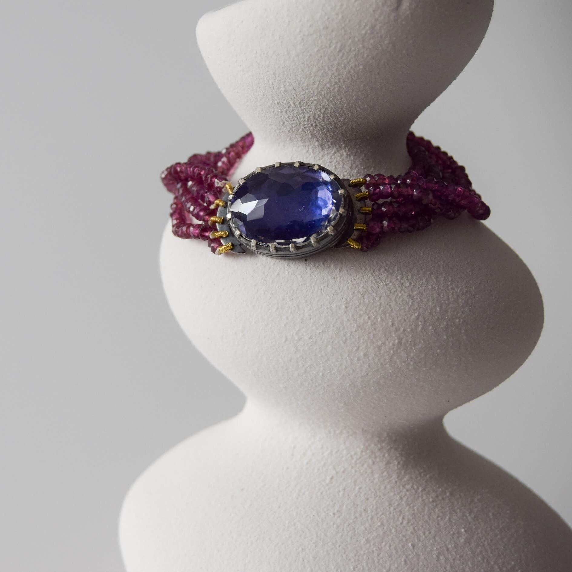 Quartz and Rhodolite Bracelet - Atelier Asali