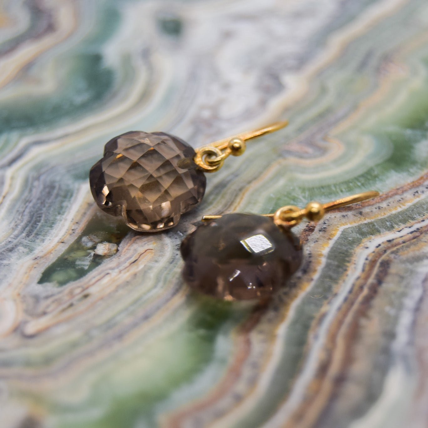 Smokey Quartz Charm Earrings - Atelier Asali