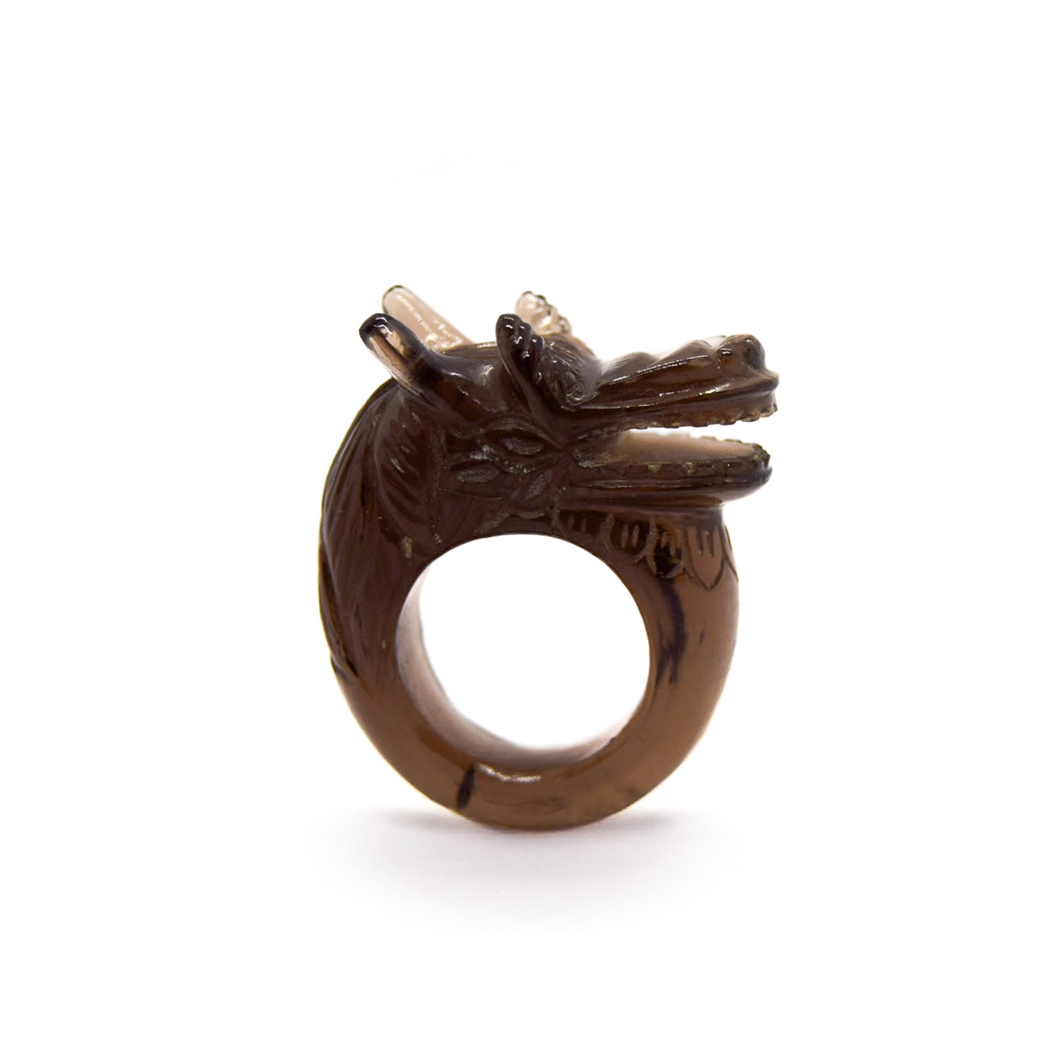 Heldere kwarts drakenring