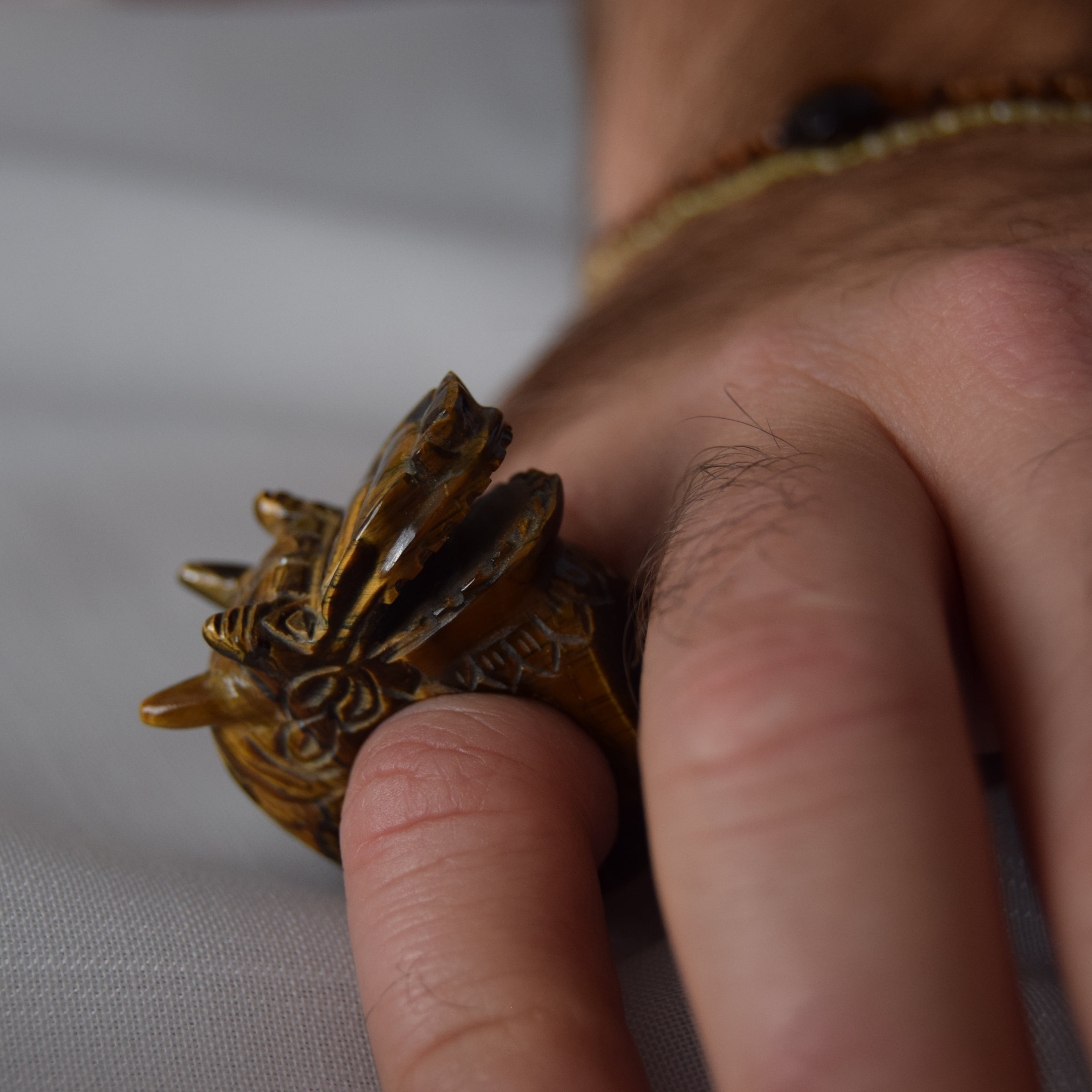Heldere kwarts drakenring