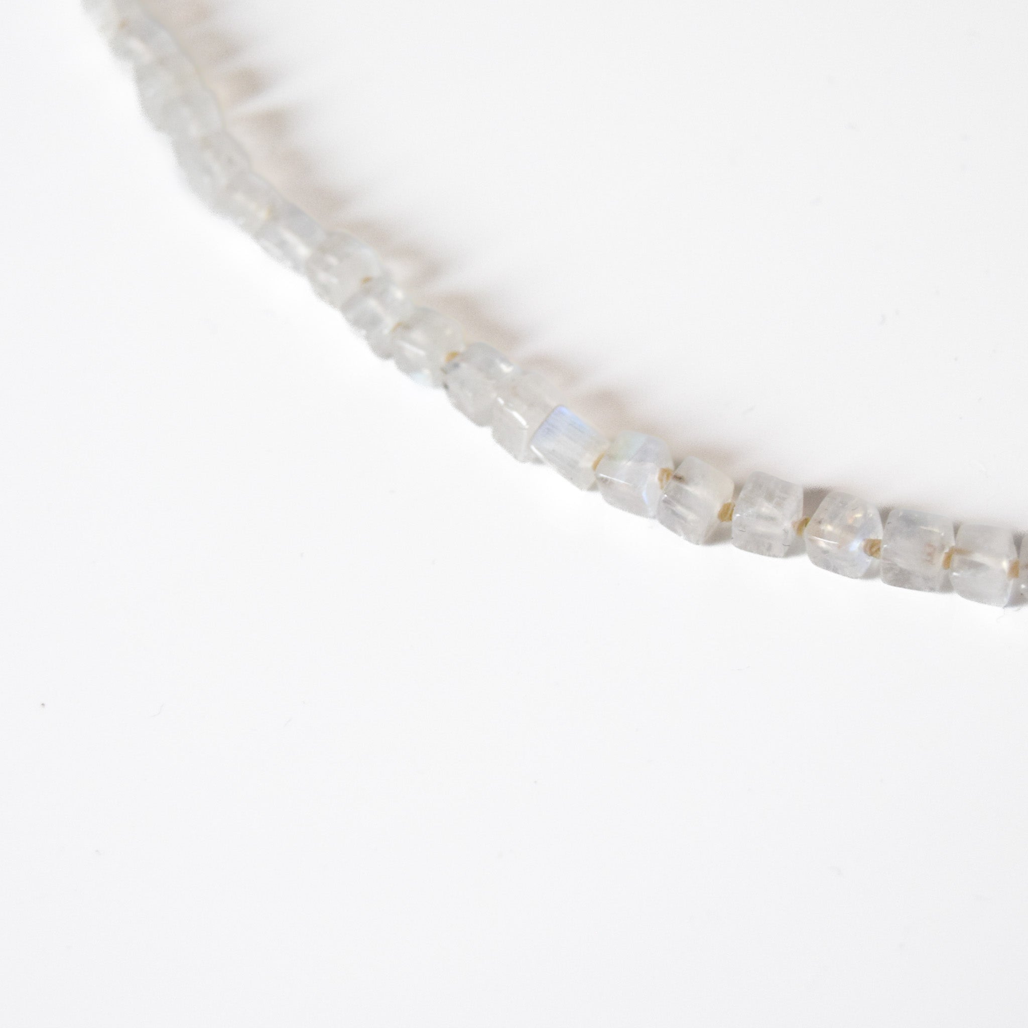 Rainbow Moonstone Cube Necklace