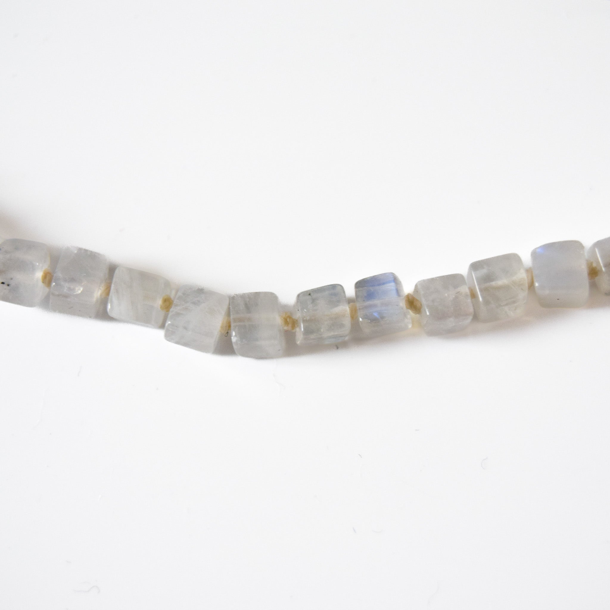 Rainbow Moonstone Cube Necklace